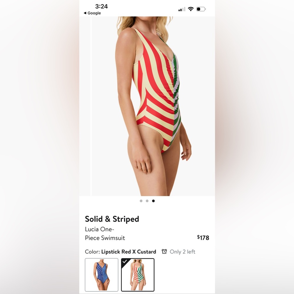 NWT Solid & Striped St. Lucia swimsuit, size medium - Picture 3 of 5